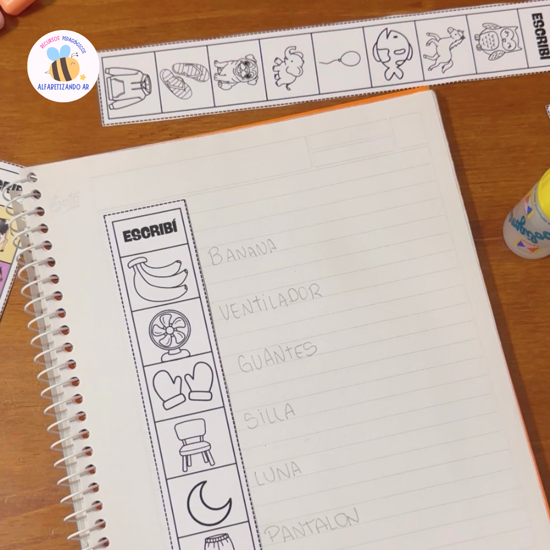 Tiras de escritura con imágenes