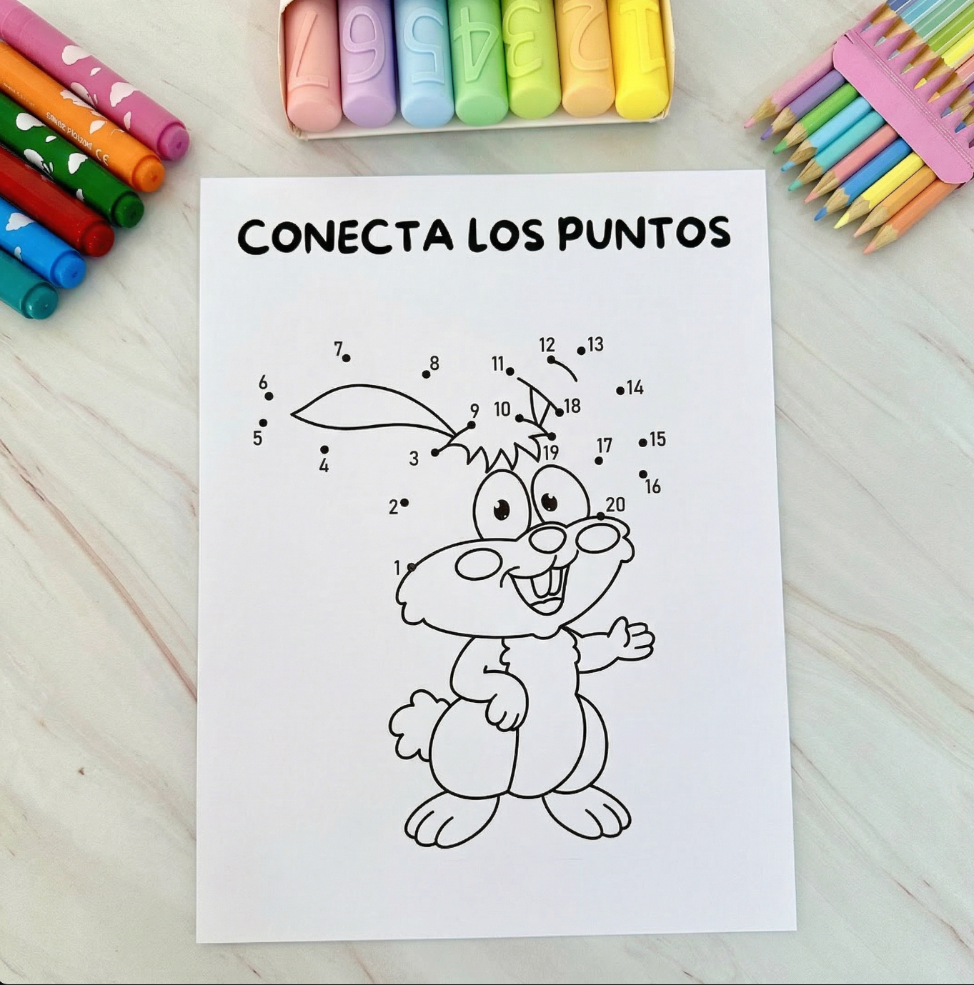 Conecta los puntos y colorea
